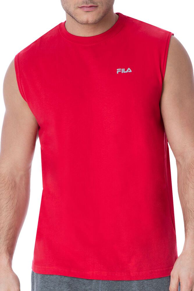 Fila T-Shirt Sleeveless Top Mens Red - India MIW-361752